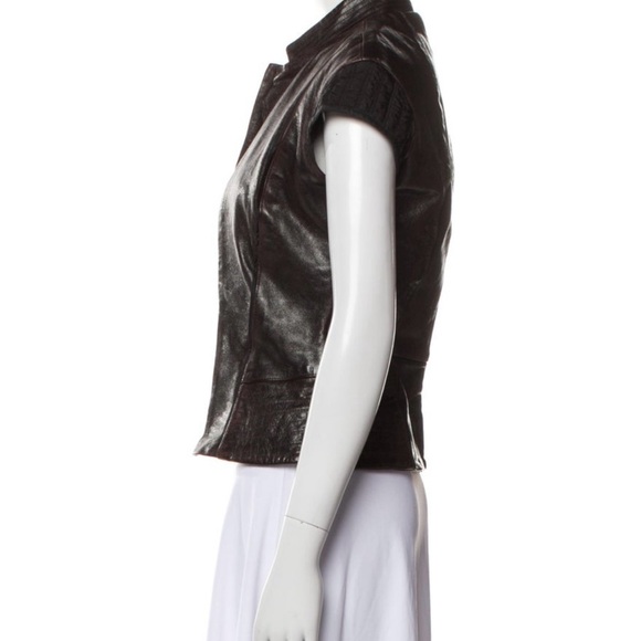 Gary Graham Brown Leather Vest, Size 4 - Picture 2 of 16